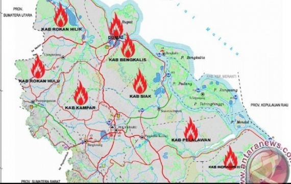 Dua Bulan, 475 Titik Panas Terpantau di Riau
